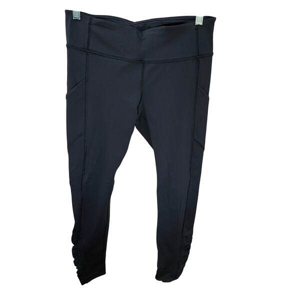 Lululemon Women’s Legging Black Gathered Ankle Tag Removed 30” Waist - Picture 2 of 9